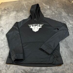 Nike Baseball Hoodie Pullover‎ Sweatshirt Fleece Lined Black Youth Extra Large